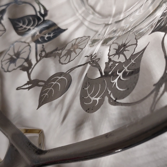 Viking glass by Silver City Flanders silver inlay tidbit tray bowl art deco era - Picture 6 of 17